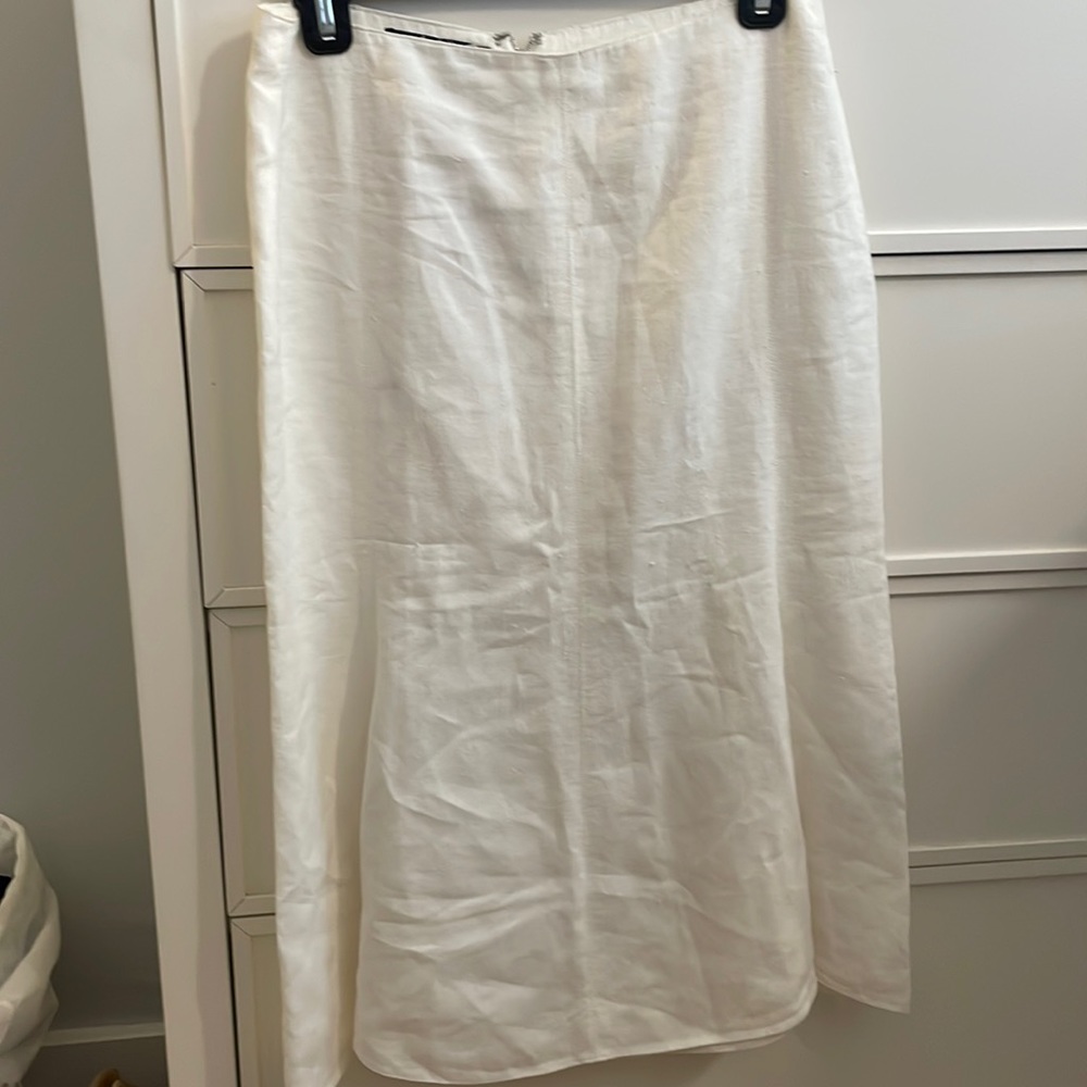 Calvin Klein Collection white linen skirt